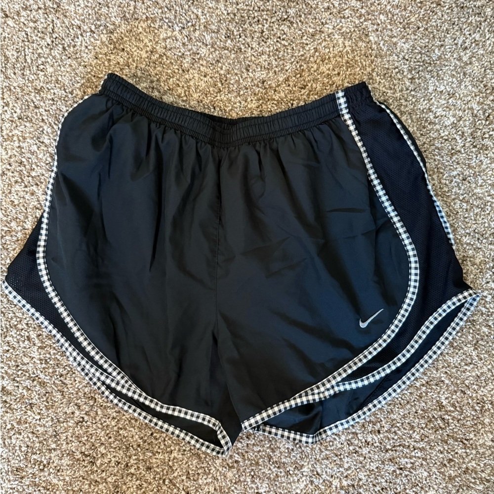 Nike Women's Black and White Athletic Shorts